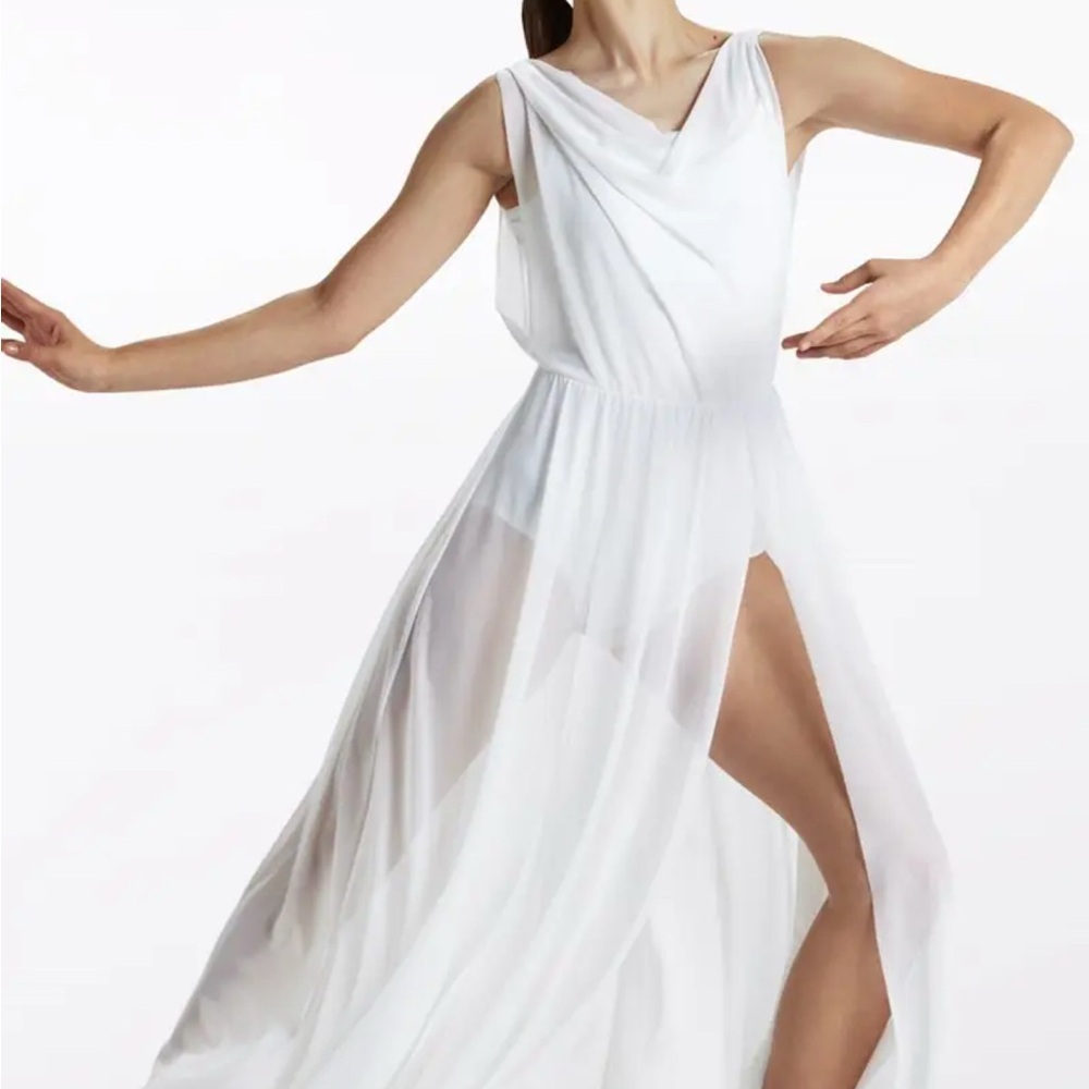 Elegant White Contemporary Dance Dress